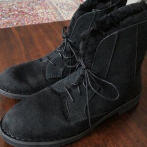 Women’s Ugg UGGS Black Boots Great Condition Usa Size 10 Warm Lined Suede